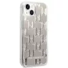 Karl Lagerfeld KLHCP14MLMNMS iPhone 14 Plus 6.7 cietais maciņš sudraba / sudraba Liquid Glitter Monogram