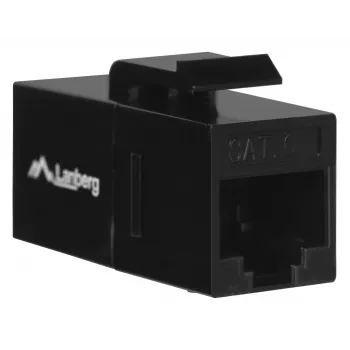 Keystone modulis LANBERG KSU6-3000 — Cat6 U/UTP RJ-45 sieviešu uz RJ-45 sieviešu, plakana konstrukcija, melns