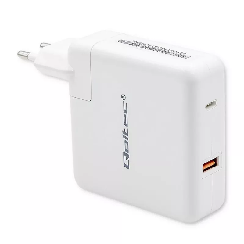 Qoltec GaN lādētājs FAST 108W | 5-20V | 3-4.7A | USB C | Balts