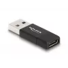 DeLOCK 60001 Kabeļu savienotāju adapteris USB A USB C melns