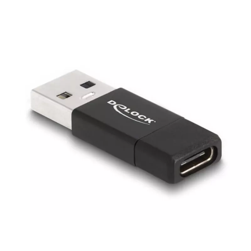 DeLOCK 60001 Kabeļu savienotāju adapteris USB A USB C melns