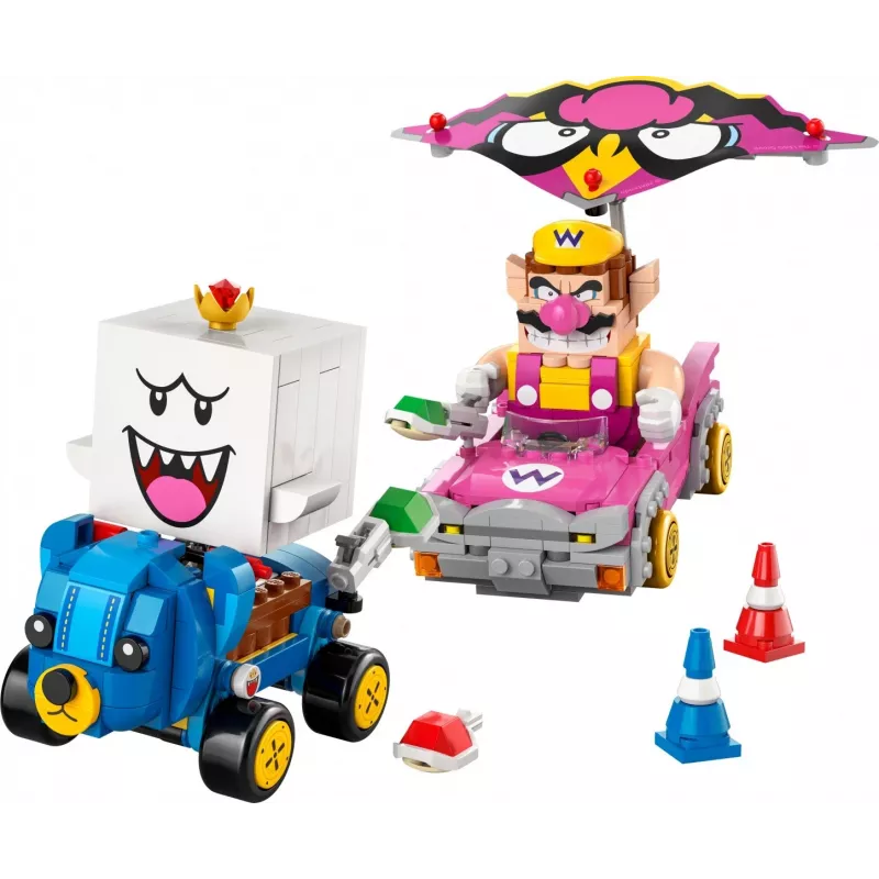 LEGO konstruēšanas rotaļlietu komplekts 72038 Super Mario Mario Kart Wario King Buu Huu – tēlu figūras un trases elementi