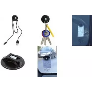 Turētāju komplekts WEDO 64 301001 — universāls stāvvietu biļešu un USB kabeļu turētājs, melns polistirols