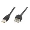 Digitus ASSMANN Basic - USB pagarinātāja kabelis - USB Type A, 4-pin (M) - USB Type A, 4-pin (W) - 3 m (USB/USB 2.0) - Molded - Melns (AK-300200-030-S)