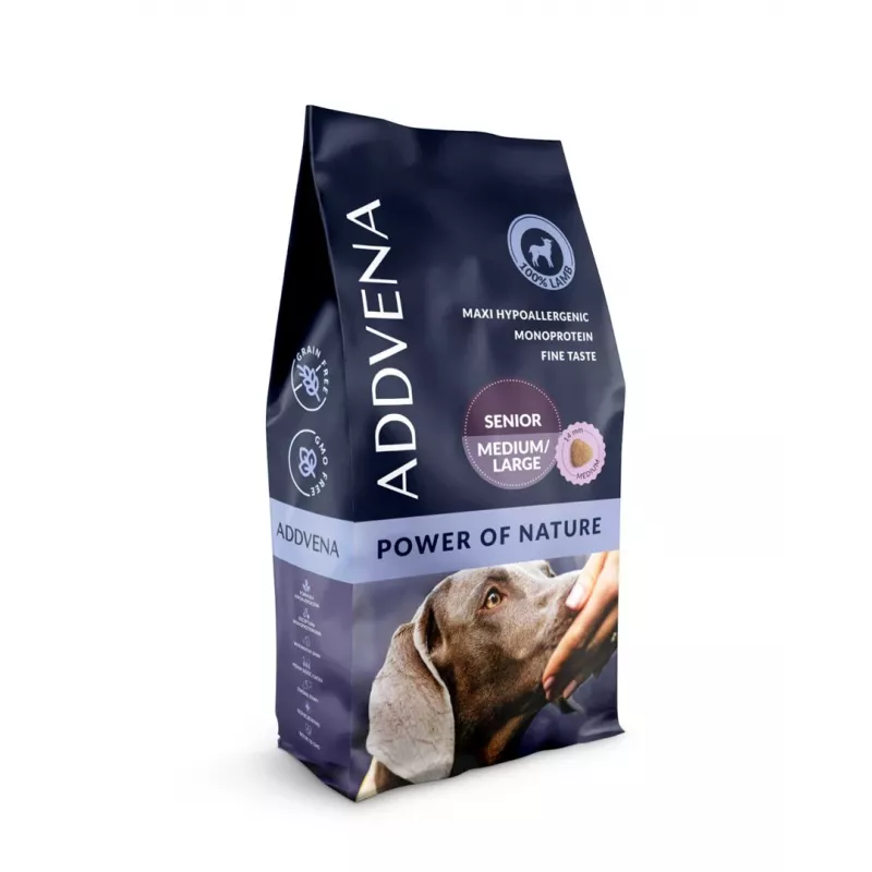 ADDVENA Power of Nature Senior Medium/Large Lamb - sausā suņu barība - 10kg