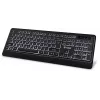 Klusā USB tastatūra ar fona apgaismojumu un zemiem taustiņiem