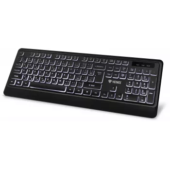 Klusā USB tastatūra ar fona apgaismojumu un zemiem taustiņiem