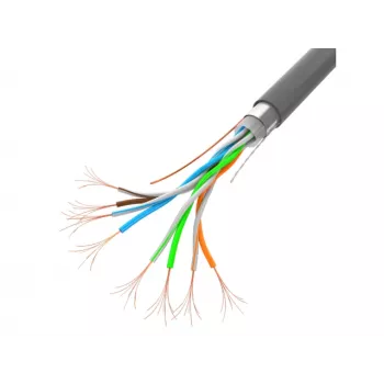 Tīkla kabelis LANBERG LCF5-11CC-0305-S Cat5e F/UTP, 24 AWG CCA, 305 m, pelēks