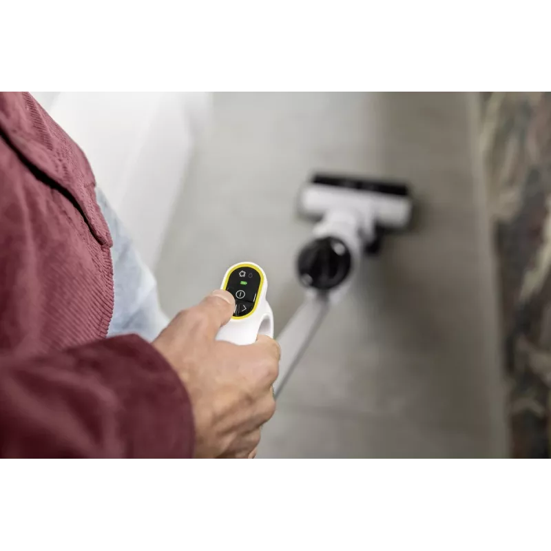 Grīdas mazgāšanas putekļsūcējs Karcher FCV2 Natural N 1.056-101.0 — akumulators 21,6 V, darbības laiks 25 min, 160 W, sausā un slapjā tīrīšana, bez maisiņa, LED displejs