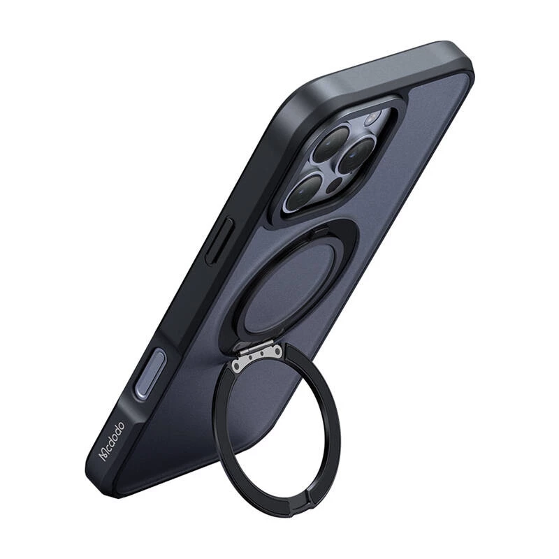 Aizsargājošs MagSafe maciņš Mcdodo PC-4933 iPhone 16 Pro Max ar integrētu statīvu, melns