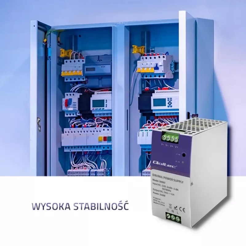 DIN sliedes barošanas avots QOLTEC 50997 240W 24V 10A