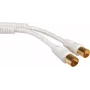 - Antennenkabel - IEC-Anschluss männlich bis IEC-Anschluss weiblich - 3 m - abgeschirmt - 100 dB - weiß