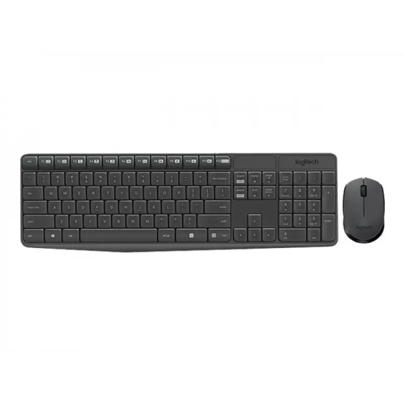 Logitech Keyboard MK235 bezvadu tastatūra+pele pelēka CZ