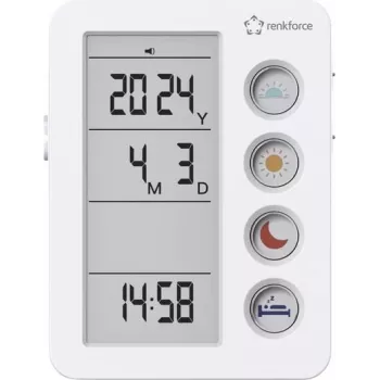 Renkforce RF-4883628 modinātājs balts zāļu atgādinājums (RF-4883628)