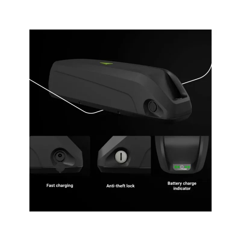 Baterija Green Cell EBIKEGCF03 48V 14500mAh Litija-jonu Melna