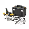 Plunge Router DeWalt DCW620NT-XJ, bezsuku akumulatora, 18V, 1600W jauda, 11–23k RPM, 12,7 mm patrona, putekļu izvads, LED, 3,6 kg, futrālis