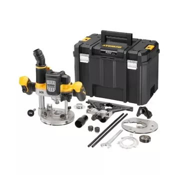 Plunge Router DeWalt DCW620NT-XJ, bezsuku akumulatora, 18V, 1600W jauda, 11–23k RPM, 12,7 mm patrona, putekļu izvads, LED, 3,6 kg, futrālis