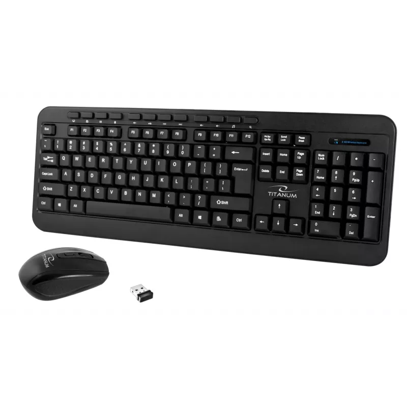 Bezvadu tastatūras un peles komplekts ESPERANZA Akron TK109 2,4 GHz, USB uztvērējs, melns