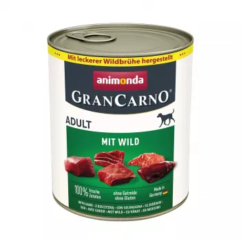 Slapjā suņu barība animonda GranCarno Adult Game (brieža gaļa) 800 g, bezgraudu, konserva