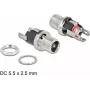 Savienotājs DC 5.5 x 2.5 mm iekšējā vītne, montāža panelī, lodēšanas versija DeLOCK 90057