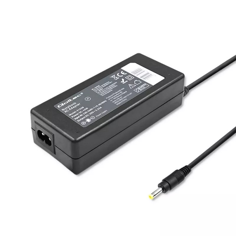 Qoltec 51509.45W Barošanas adapteris Lenovo | 45W | 20V | 2.25A | 4.0*1.7 | + strāvas kabelis