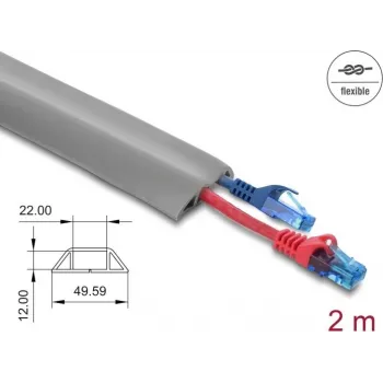 Kabeļu uzmava DELOCK 20767 PVC pelēka 1 gab.