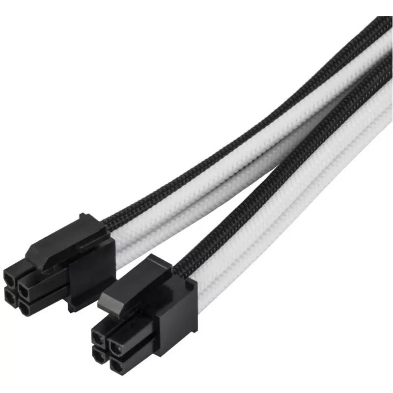 SilverStone PP07E - Spannungsversorgungs-Verlängerungskabel - 8-poliges EPS12V (4+4) (M) zu 8-poliges EPS12V (W) - 30 cm - Schwarz, weiß (SST-PP07E-EP