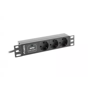 Lanberg PDU-03F-0200-BK Stromverteilereinheit (PDU) 1U Melns 3 AC-Outputs (PDU-03E-0200-IEC-BK)