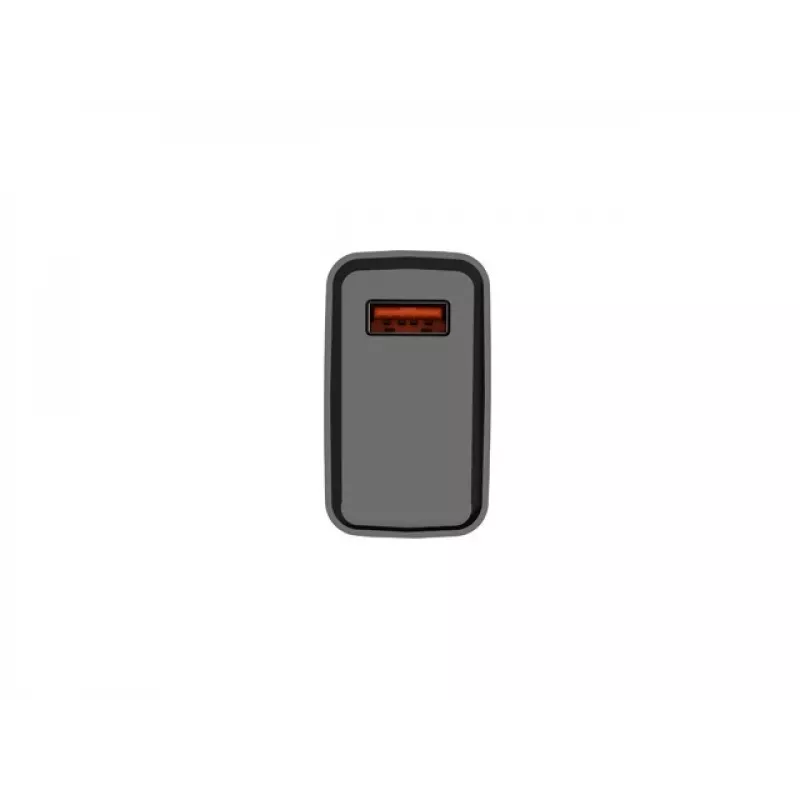 NATEC maiņstrāvas ātrās uzlādes iekštelpu vadu lādētājs Ribera — 18W (5–15V, līdz 3A), 1× USB-A, Huawei FCP/SCP, melns