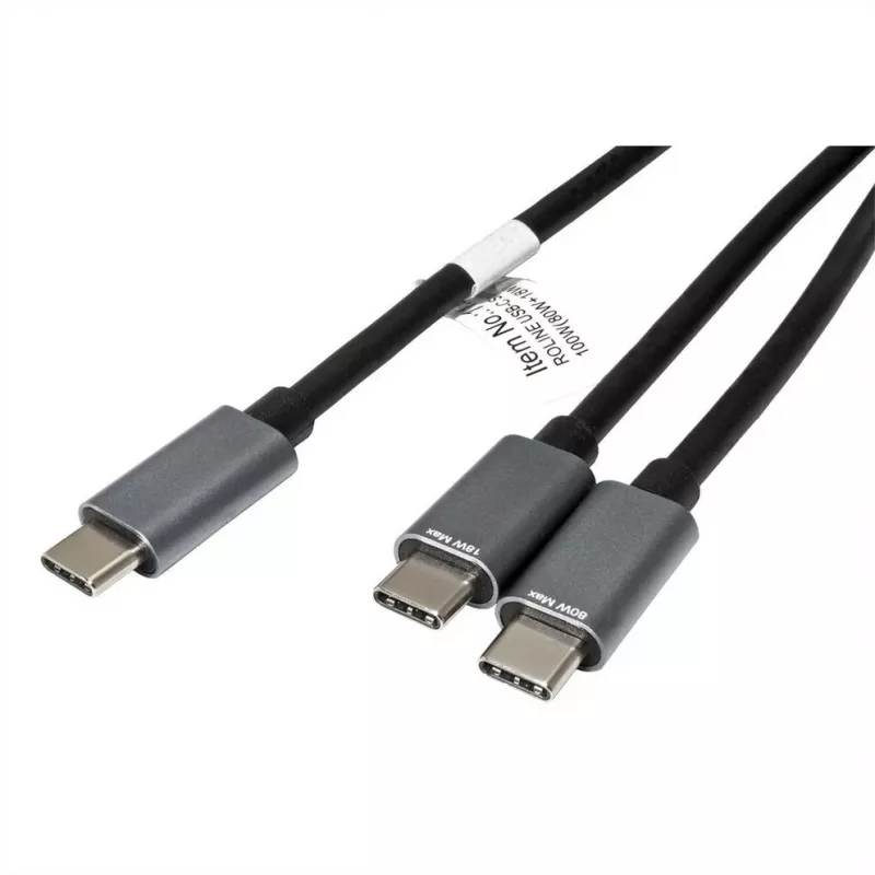 ROLINE - USB kabelis - 24 kontaktu USB-C (v) uz 24 kontaktu USB-C (v) - USB 2.0 - 1,85 m - USB barošanas avots (100 W) - melns (11.02.8308)