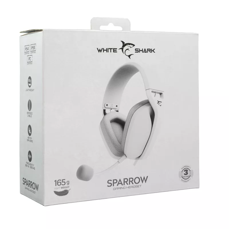 Austiņas White Shark GH-2443 Sparrow balta