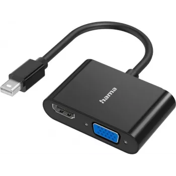 Video adapteris HAMA Classic Line Mini DisplayPort uz VGA/HDMI 2in1, Ultra HD 4K atbalsts