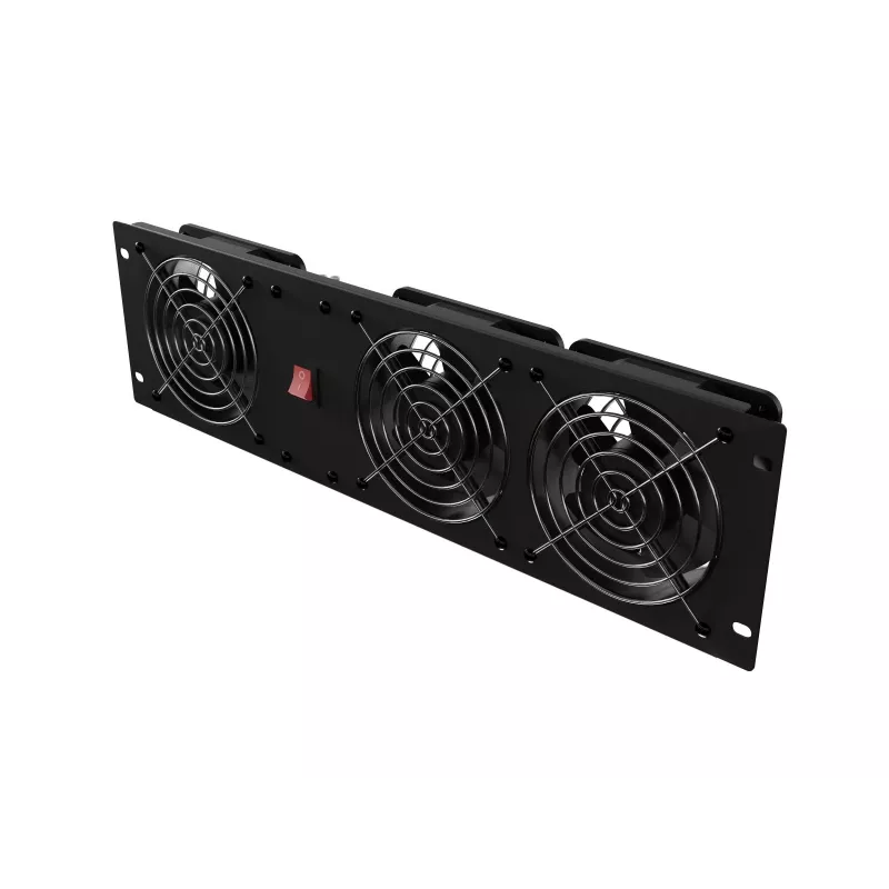 Ventilācijas panelis LANBERG AK-1506-B 19 collu ar 3 ventilatoriem 230V melns