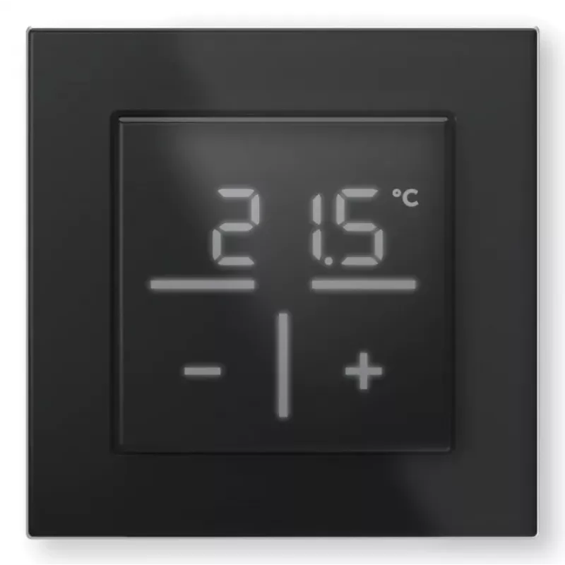 Stikla sienas termostats Homematic IP ar CO₂ sensoru — mehānisks, melns, 230 V, IP20