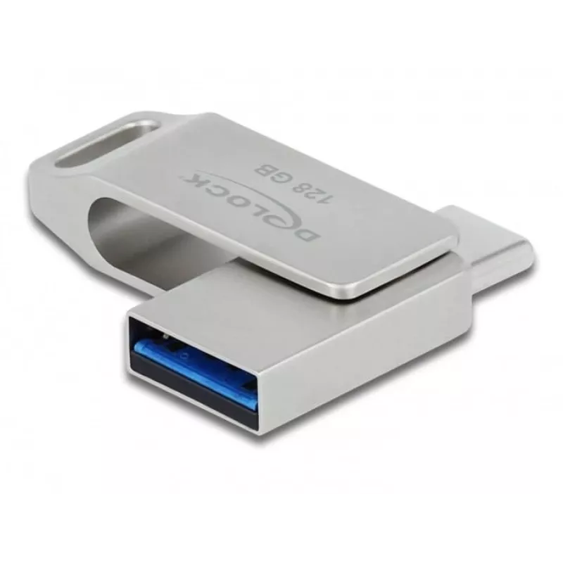 DELOCK USB zibatmiņa 128 GB USB-C Type-A grozāmais modelis