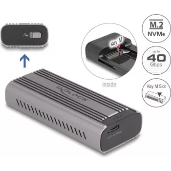 SSD korpuss DeLOCK 42029 USB Type-C 40 Gbps M.2 NVMe PCIe