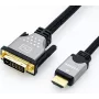 Video kabeļa adapteris ROLINE 11.04.5873 5m HDMI DVI Melns Sudrabains