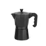 Moka katliņš Maestro MR-1666-6-Melns — manuālā plīts virsmas kafijas automāts, 6 krūzes, 300 ml, melns alumīnijs