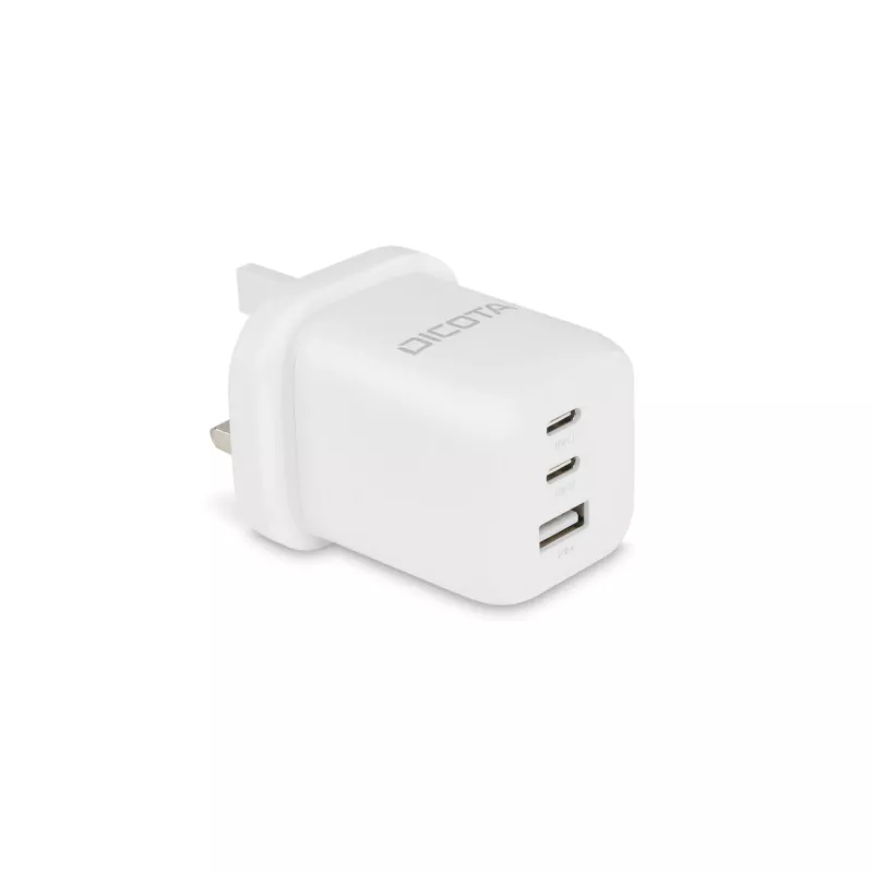 Dicota Barošanas bloks - kompakts, GaN - 65 W - 5 A - PD 3.0 - 3 izejas porti (2 x USB-C, USB)