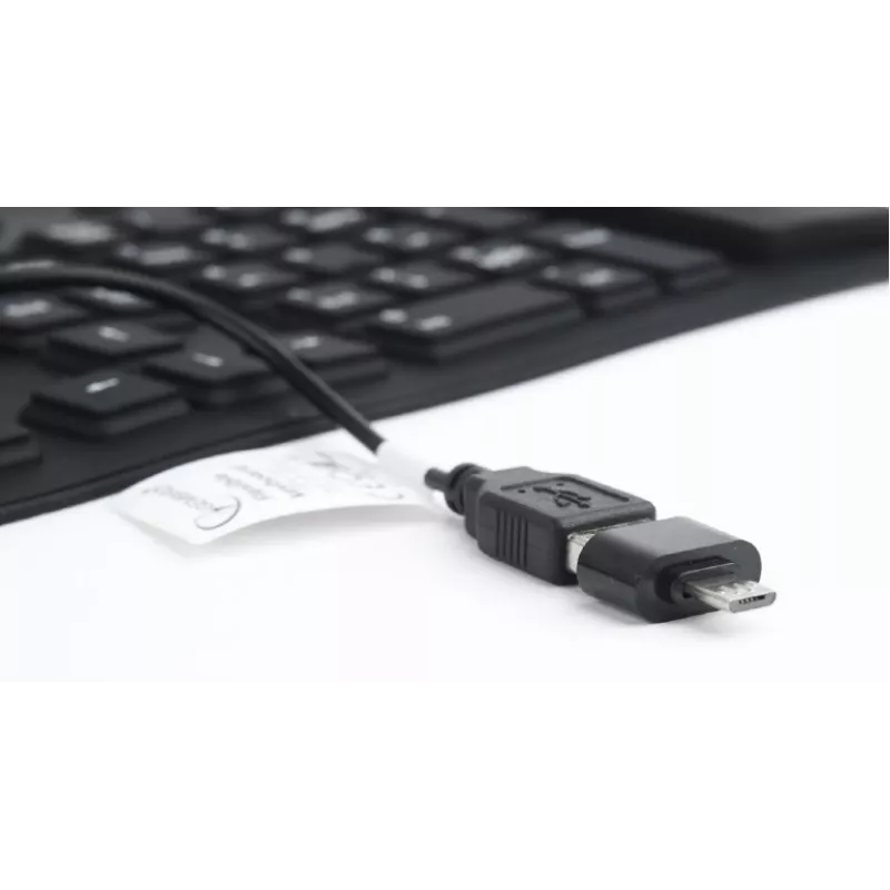 Silikona tastatūra USB+PS/2 melna