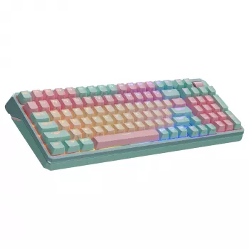 Tastatūra Cooler Master MK770 mehāniskā, USB + RF bezvadu + Bluetooth, QWERTY franču, 99 taustiņi, RGB, tirkīza