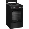 Brīvi stāvoša plīts BEKO FSM52331DBDS, gāzes plīts virsma 4 degļi (2900/2000/2000/1000 W), elektriskā cepeškrāsns 60 L, 60 cm, energoefektivitātes klase A, melna