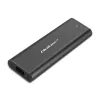 SSD korpuss QOLTEC 50312 melns vienam M.2 SATA diskam, USB Type-C (USB 2.0 / 3.2 Gen 1)
