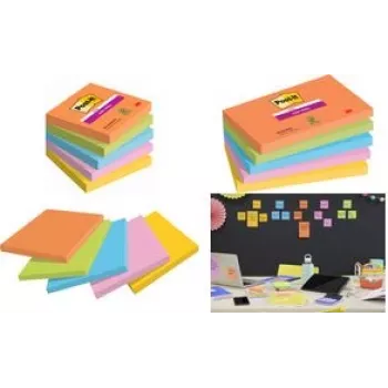 Post-it Super Sticky Notes Boost kolekcijas līmlapiņas īpaši stipras dažādās krāsās 5 bloki (7100258933)