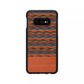 man and wood viedtālruņa maciņš Galaxy S10e — brūns rūtains ar melnu apdari