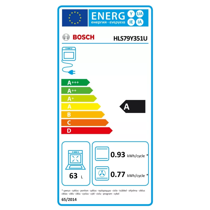 Bosch Plīts HLS79Y351U 6. sērija, Plīts virsmas tips Indukcija, Cepeškrāsns tips Elektriskā, Nerūsējošais tērauds, Platums 60 cm, Grilēšana, LCD, 63 L, Dziļums 60 cm