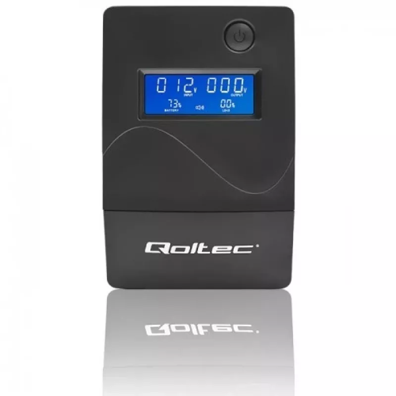 Qoltec Monolith nepārtrauktās barošanas avots (UPS) Double-conversion (Online) 1 kVA 600 W 2 AC kontaktligzdas