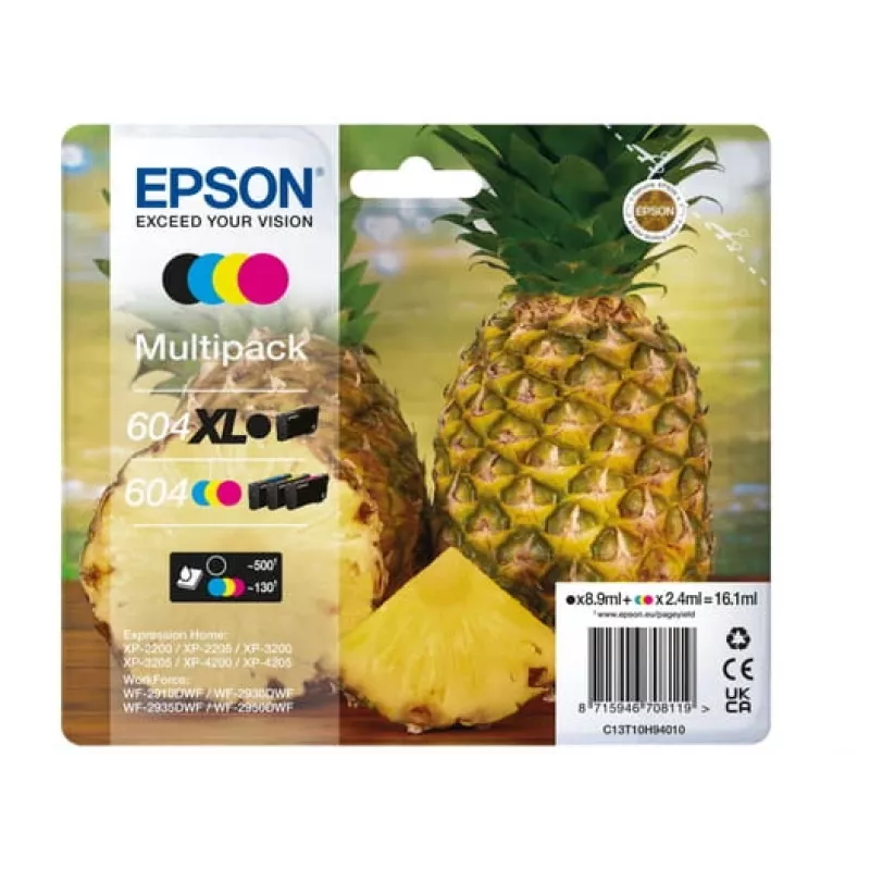 Epson 604XL tintes kasetne 4 gab. Oriģināls Augsta (XL) ietilpība Melna, Ciāna, Purpursarkana, Dzeltena
