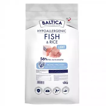 BALTICA Nutraceutic Hypoallergenic Light L/XL Zivs ar rīsiem - sausā suņu barība - 12kg