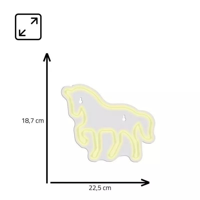 LED Neona Zīme MANTA SNL103WH — Zirga motīvs, balta